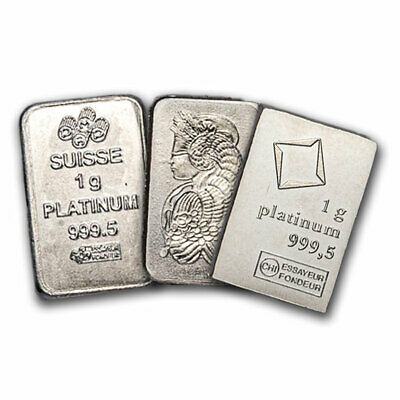 1 Gram Platinum Bar - Secondary Market (.999+ Fine) - Sku #24518