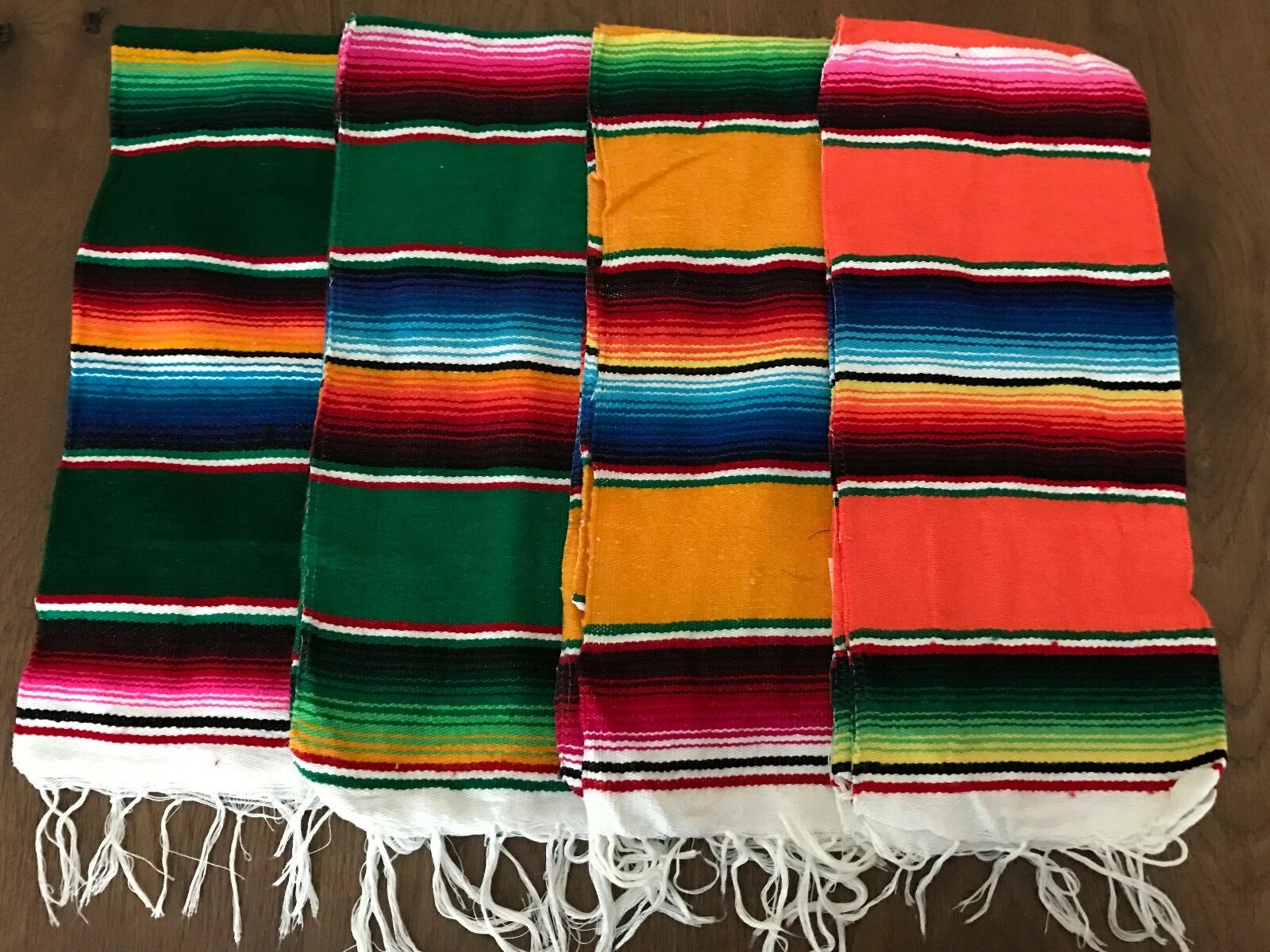 Decorative Hand Woven Mexican Serape Saltillo Blanket - Table Runner 33" X 14.5"