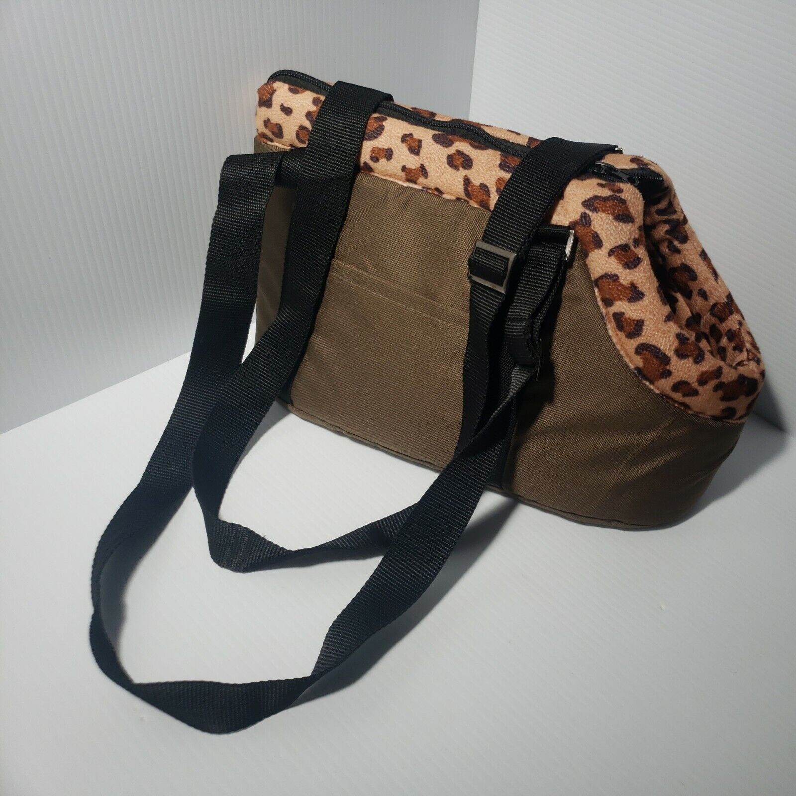 Xs Pet Carrier Handbag Sling Shoulder Leopard Print Cat Dog Small Animal Ferret