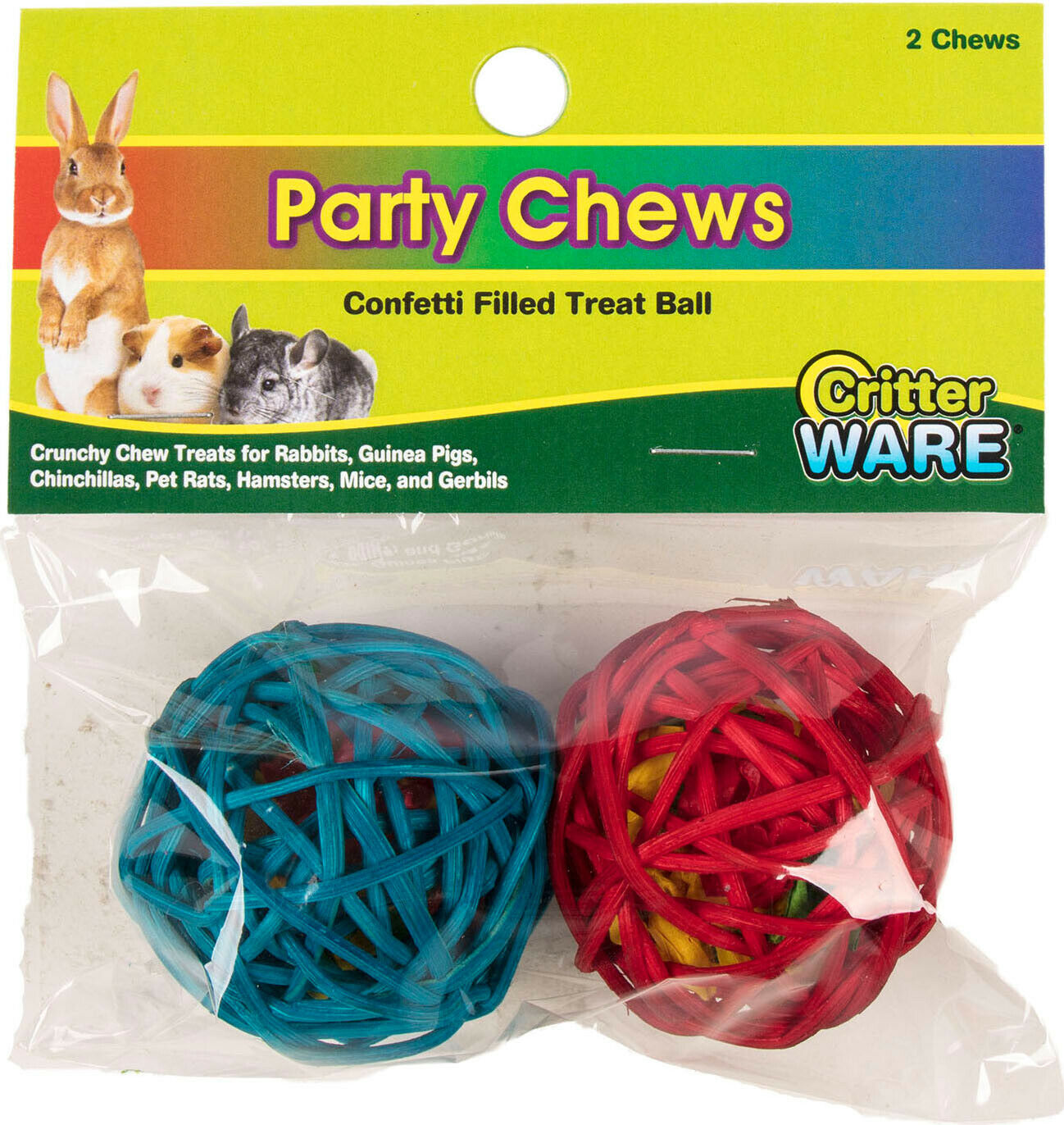Critter Party Chew Balls Ware Mfg. Inc. Bird/sm An Part 17164, Red, Size 2 Piece