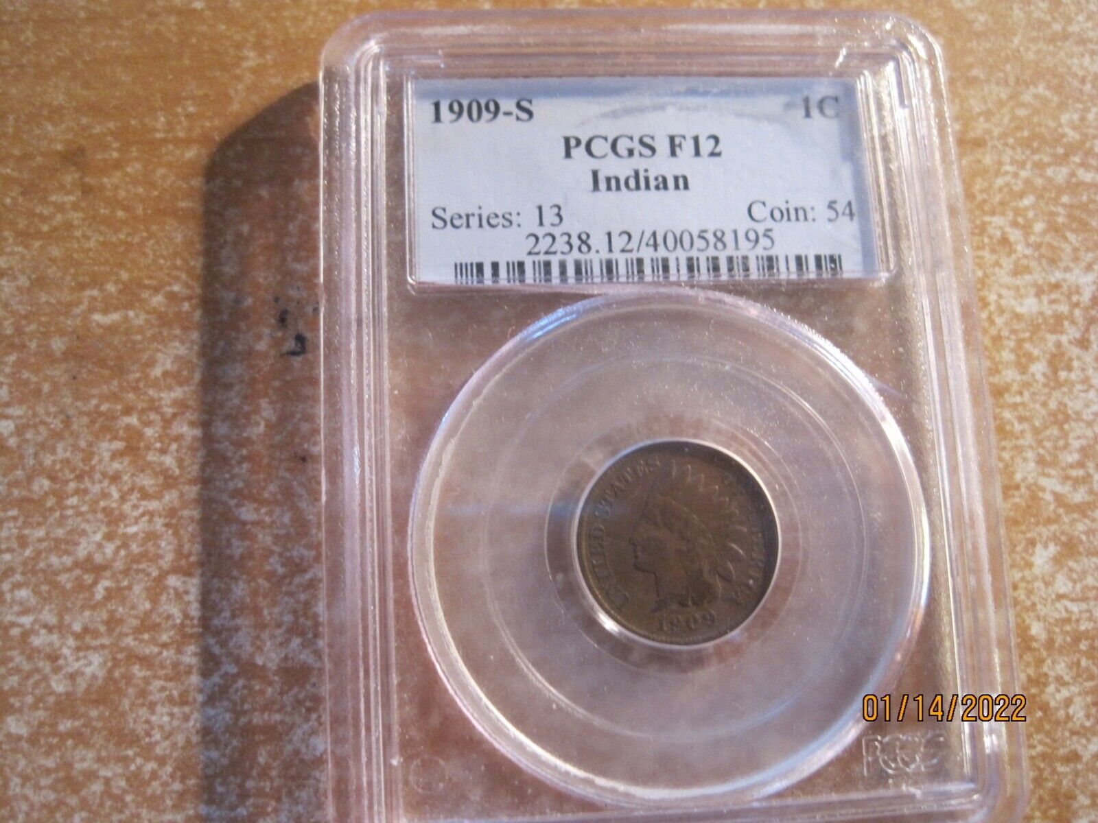 1909-s Indian Head Cent Pcgs F-12