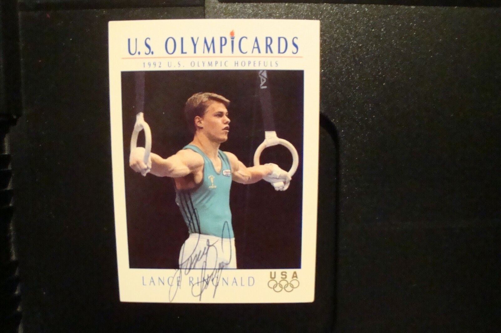 Lance Ringnald  Autographed Card Olympics Gymnastics