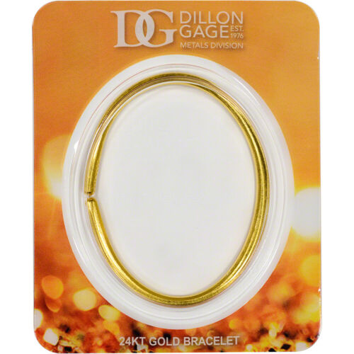 1 Oz Hammered Gold Wearable Bullion Bracelet - Dillon Gage - 999.9 Fine In Card
