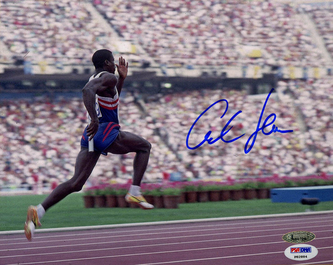 Carl Lewis Signed 8x10 Photo Olympic Gold Medalist Relay Wr Psa/dna Autographed