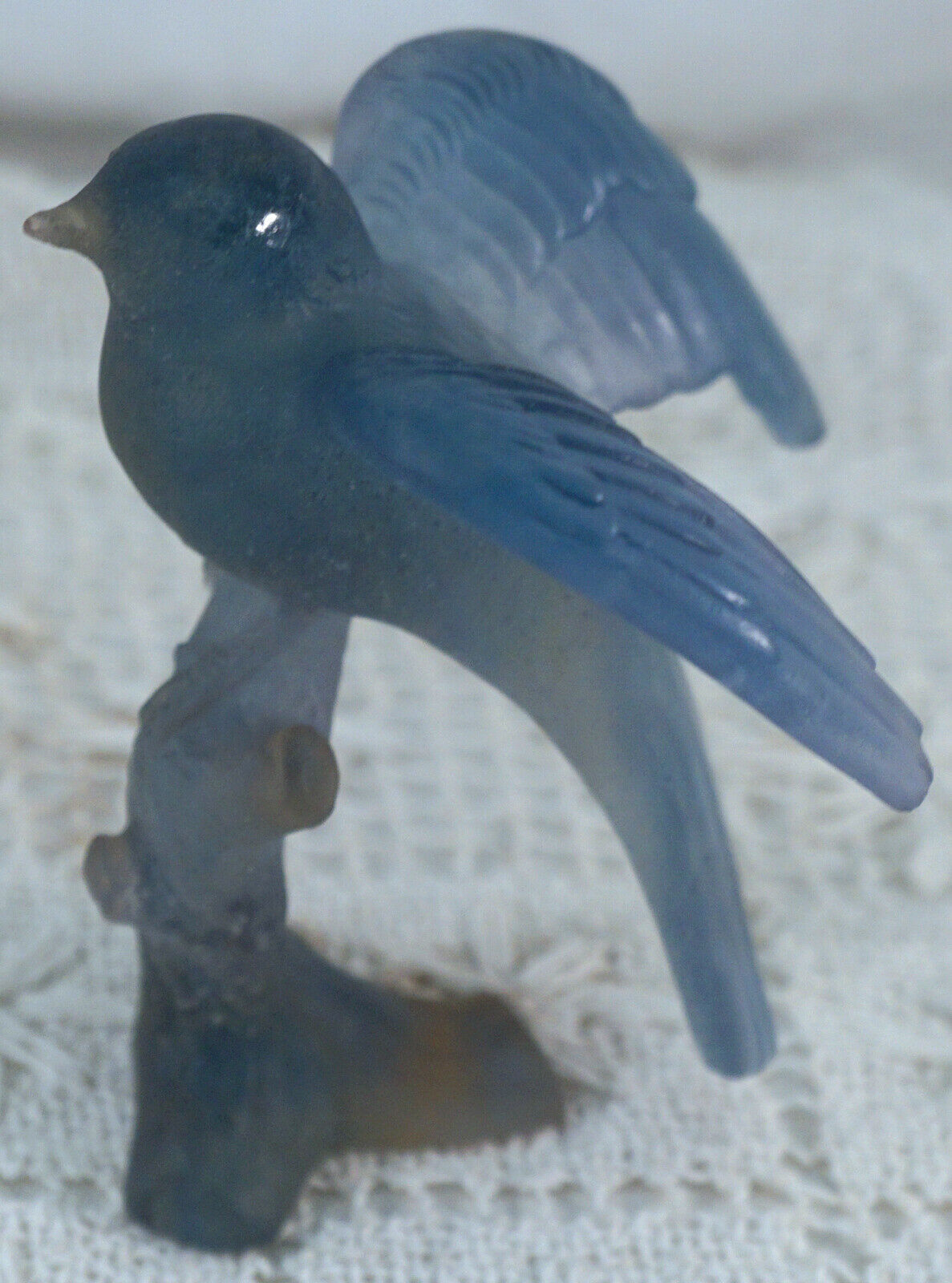 Daum Pate De Verre Art Glass France Crystal Spread Wing Bird Figurine