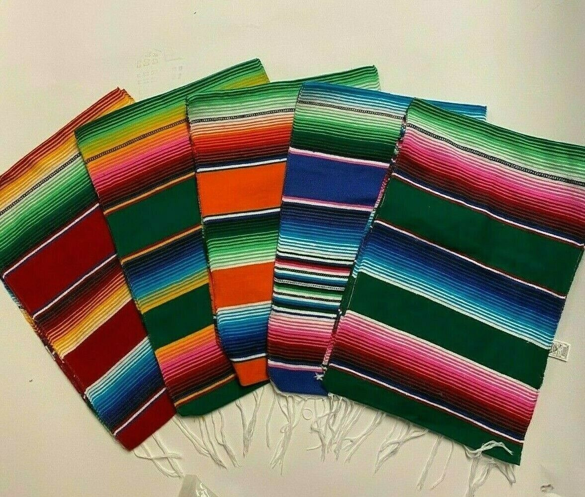 1 Piece Sarape Runner Mexican Blanket, Saltillo 81" X 14" ,assorted Colors
