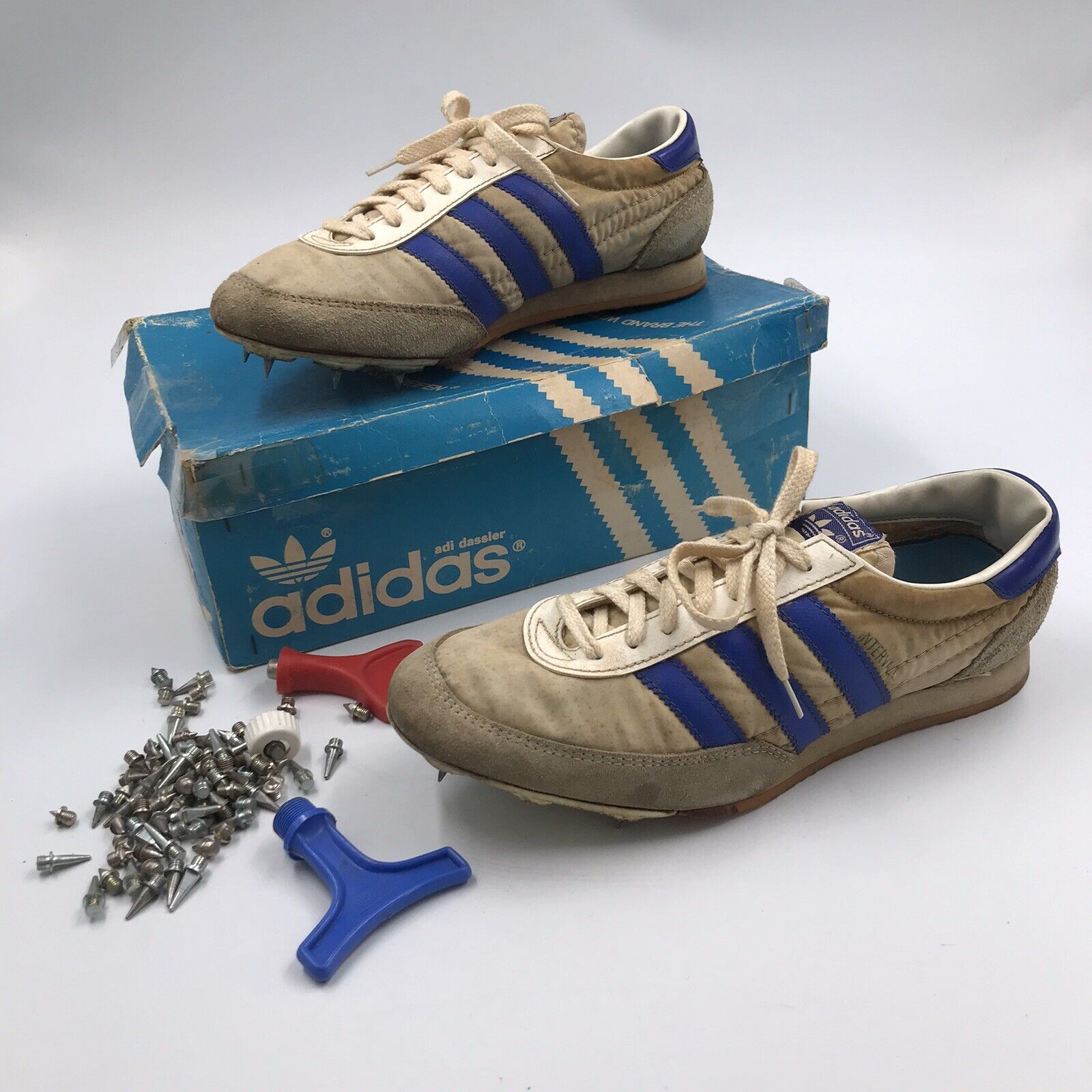 Vintage Craig Virgin Signed Adidas Intervall Ii Cross Country Cleats W/ Spikes