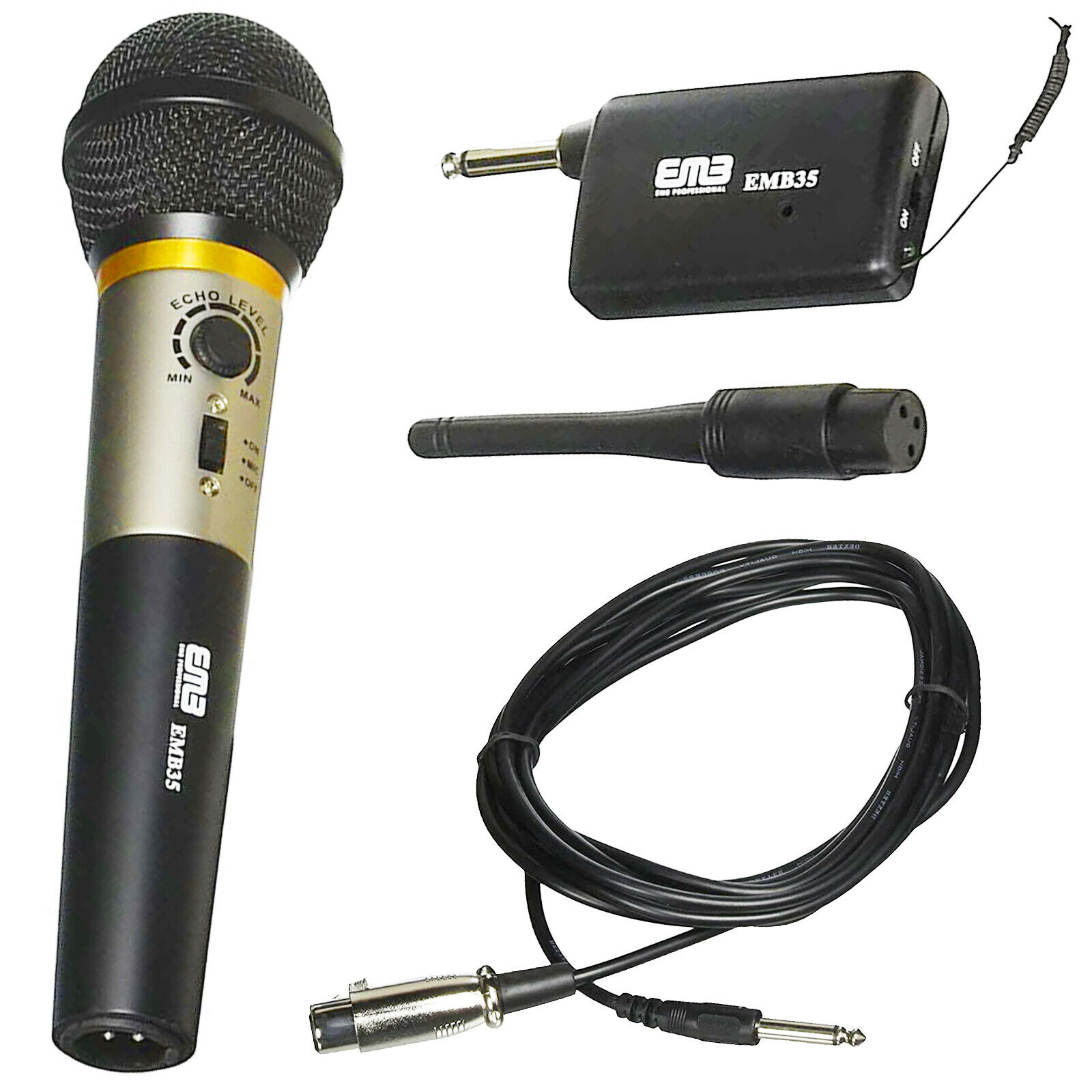 Emb Emb-35 Uhf Wireless Handheld Microphone System With Rechargeable Receiver