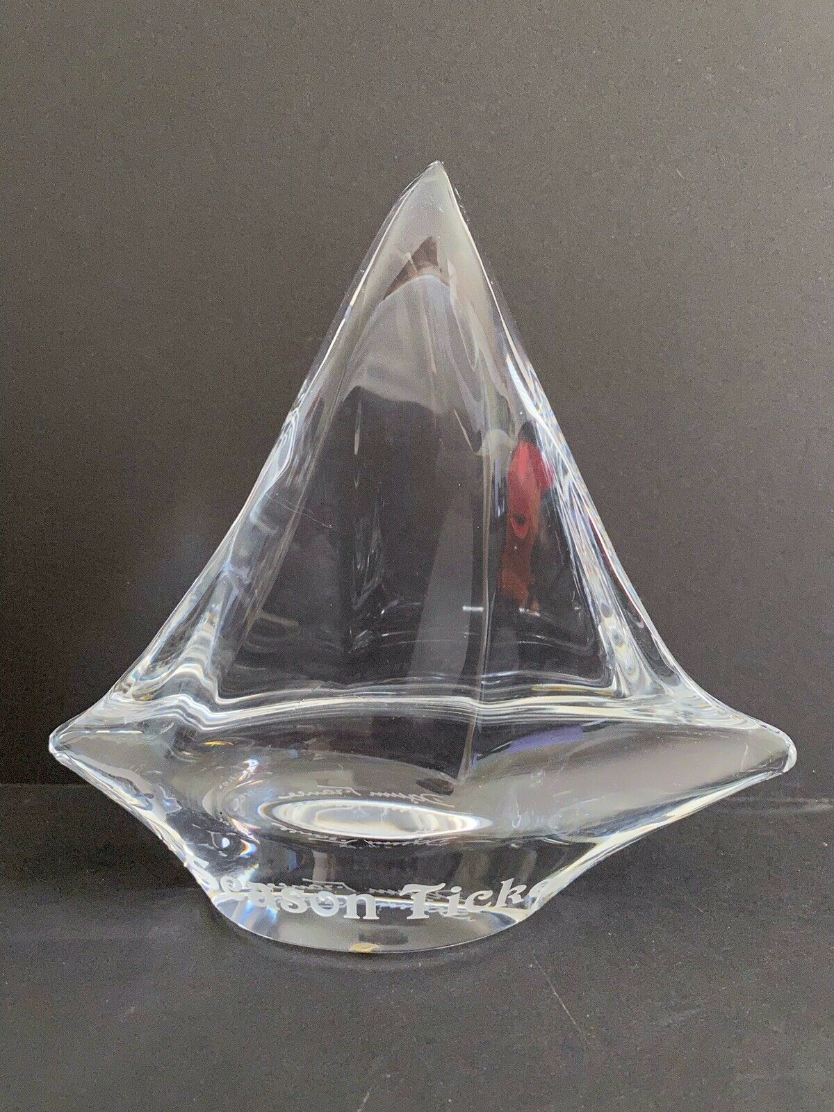 Daum France Nautical  Single Mast Sailboat Art Crystal Signed Sailing Engraved