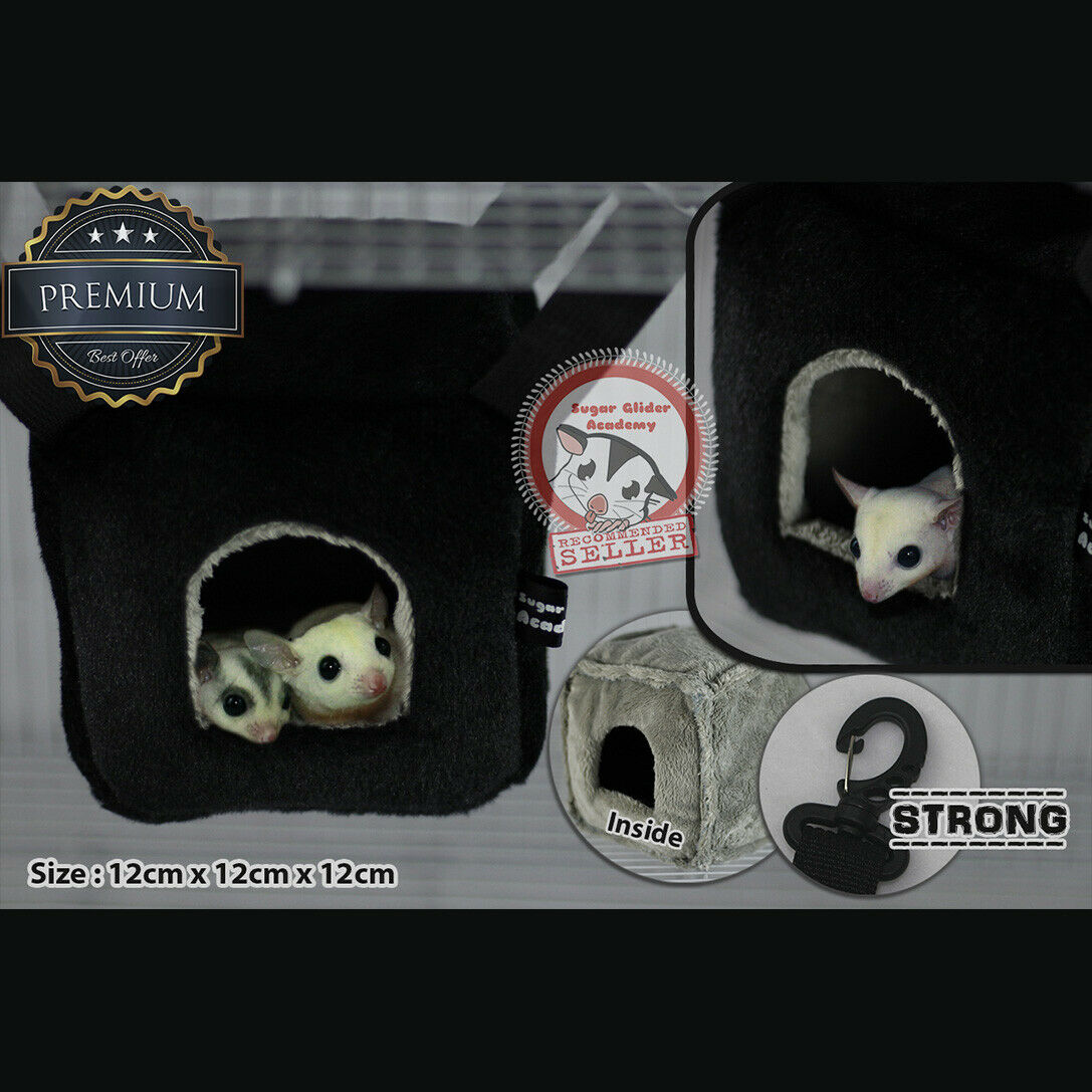 Sugar Glider Rat Hamster Cage Hammock Pouch Black Box Bedding By Sg Academy
