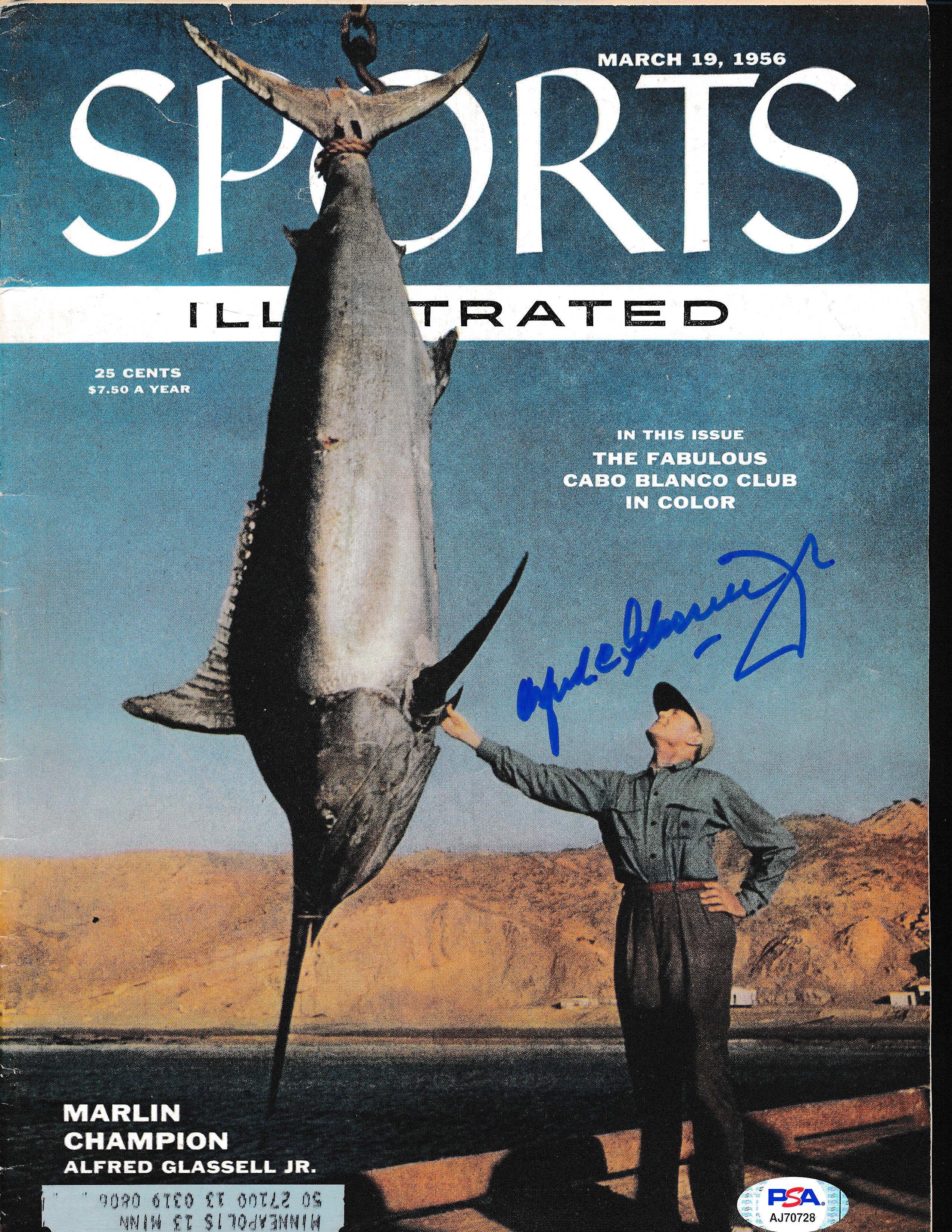 Alfred Glassell Jr. Signed Sports Illustrated Magazine Auto Psa/dna Aj70728