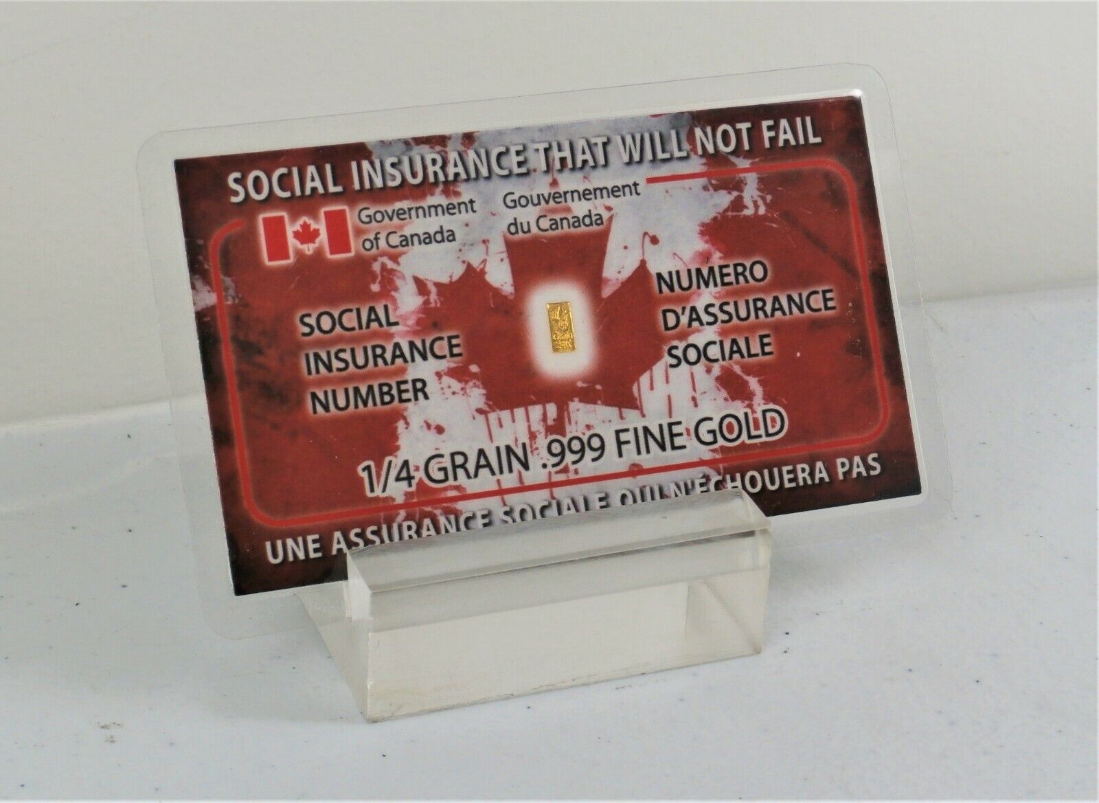 Canada Social Insurance That Won't Fail Approx1/60 Gram Pure Gold 999 Fine A24