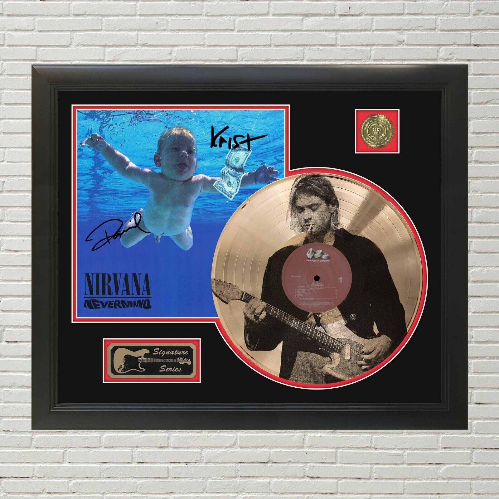 Nirvana - Nevermind Custom Etched Reproduction Signed Lp Display