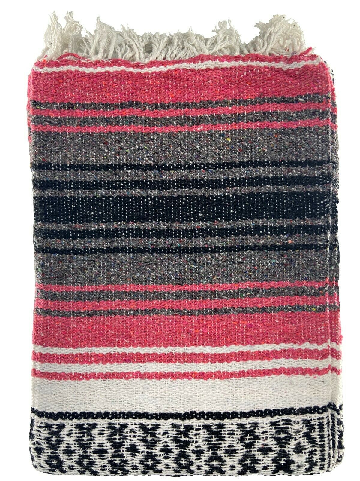 Authentic Mexican Falsa Blanket Hand Woven Yoga Mat Blanket 74" X 51"
