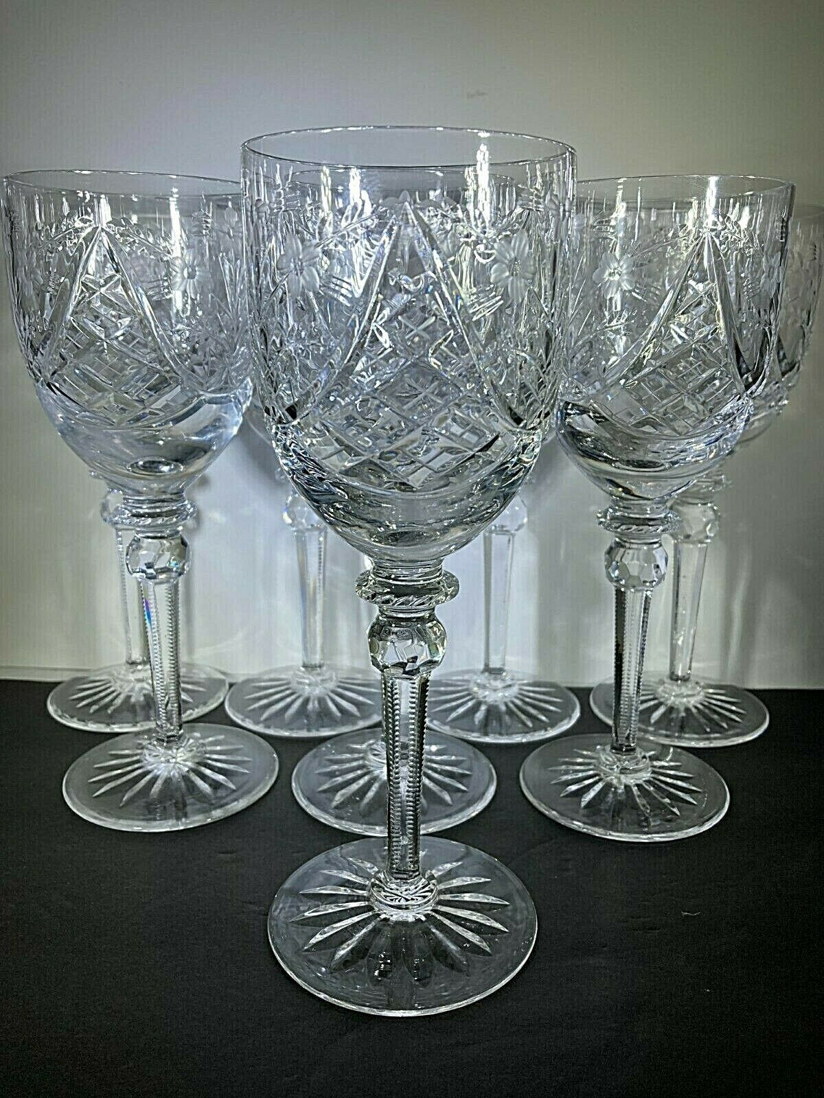 8 Crystal Gallia By Rogaska  Wine Glasses   7 3/4" Tall