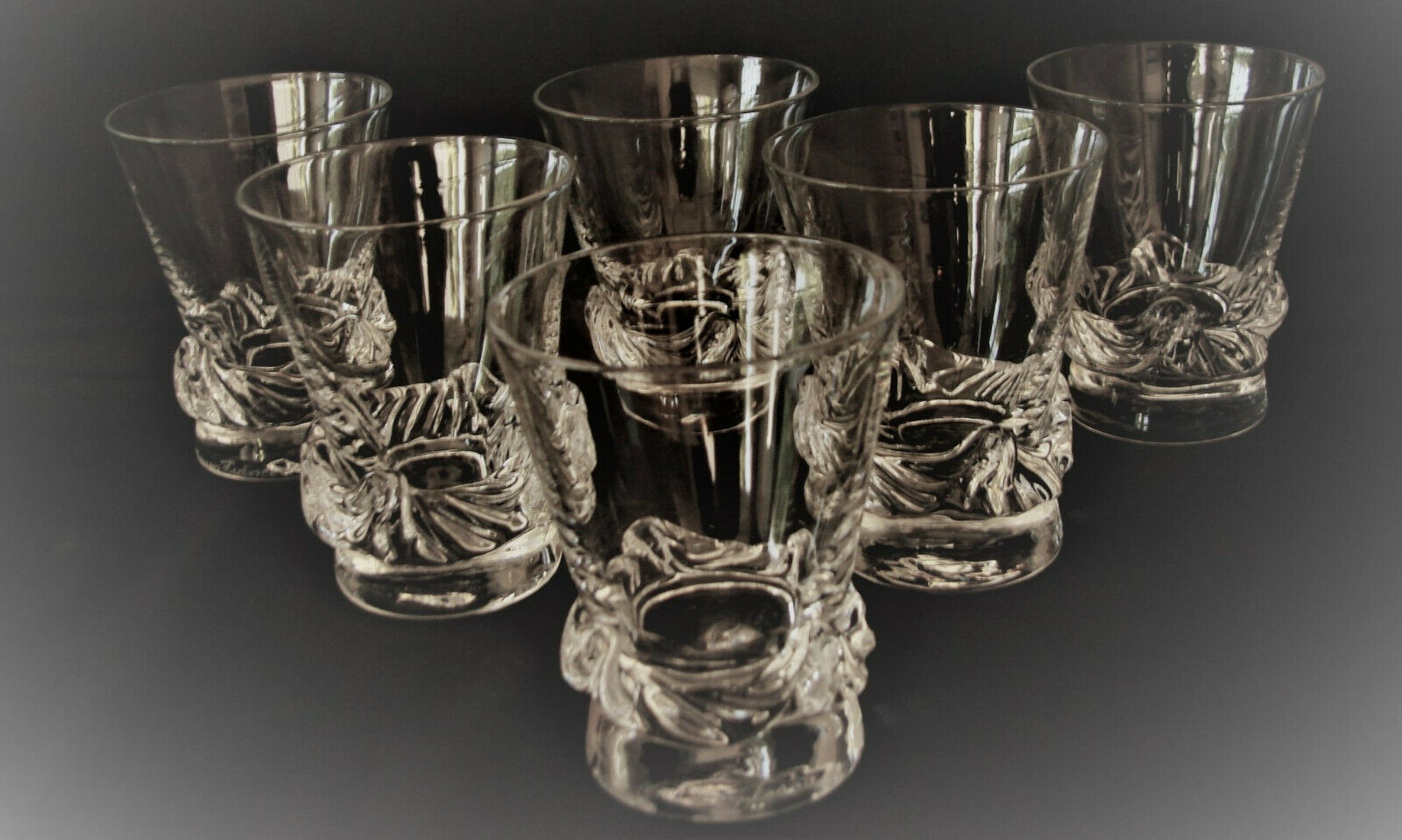 Antique Glass Crystal X6 Signed Daum France - Model Sorcy - French Glass N°2