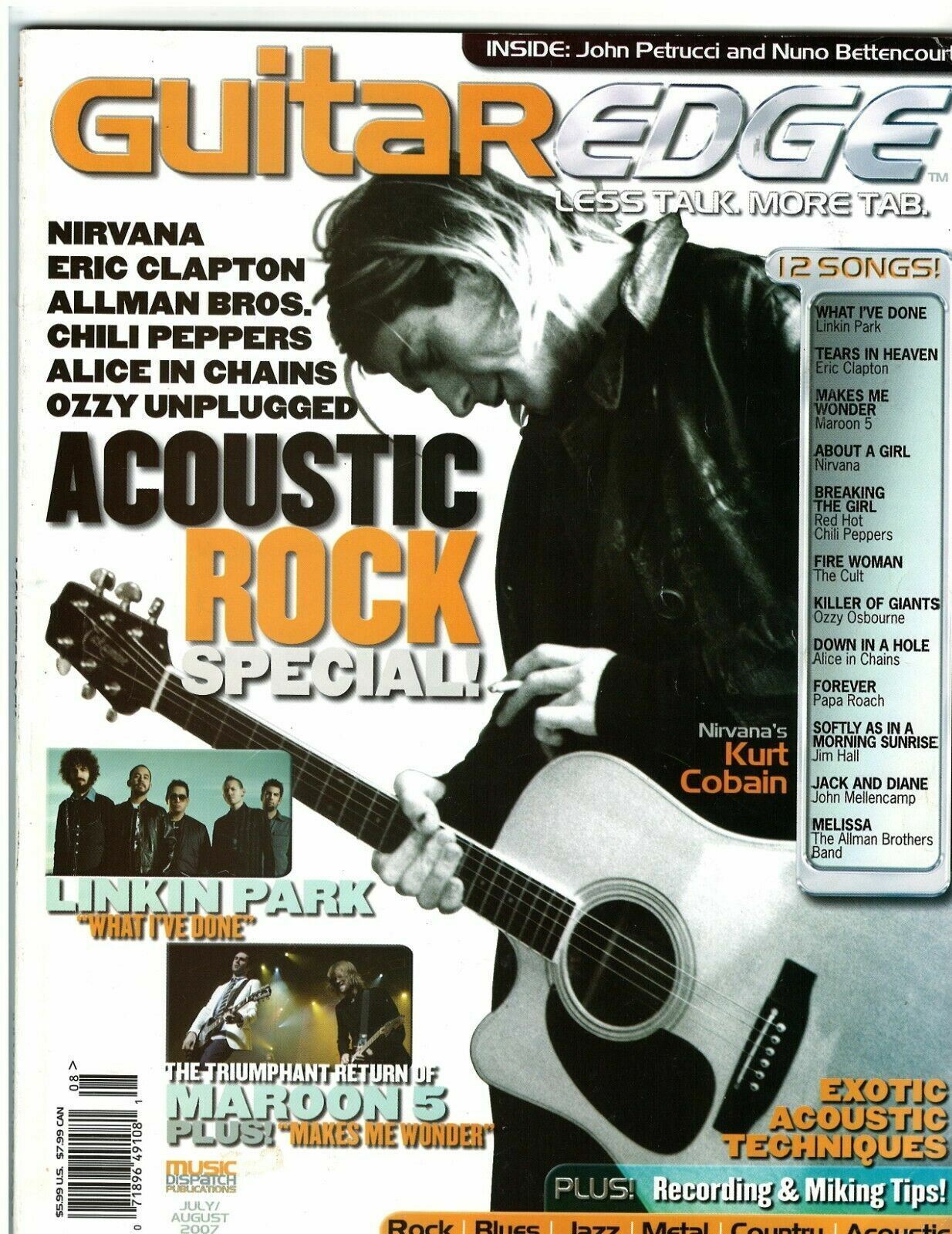 Guitar Edge Magazine July 2007 Kurt Cobain Nirvana Eric Clapton Alice In Chains